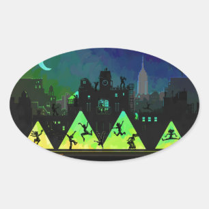 Sticker Ovale Boogie Nights New York