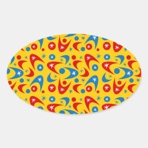Sticker Ovale Boomerangs Rétro