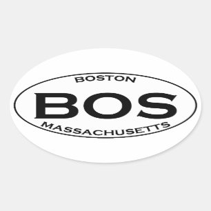 Sticker Ovale BOS - logo d'ovale de Boston le Massachusetts