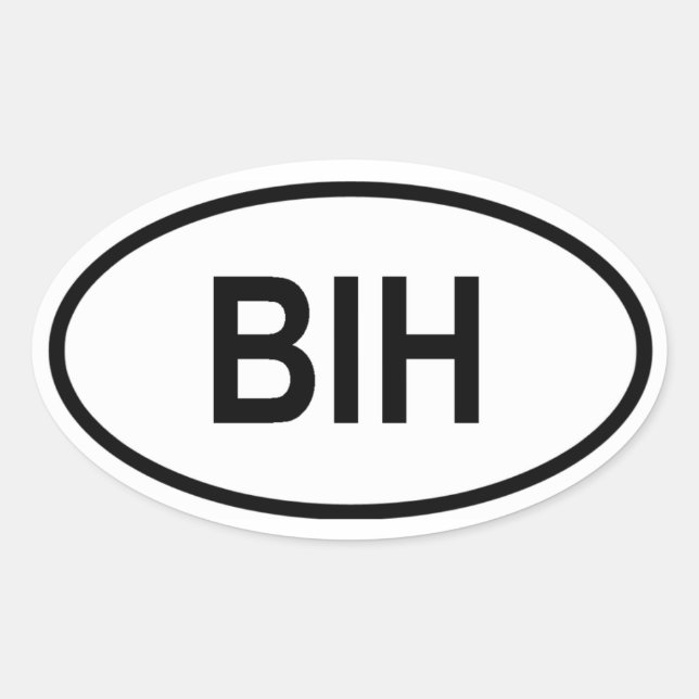 Sticker Ovale Bosnie-Herzégovine "BIH" (Devant)