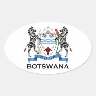 Sticker Ovale BOTSWANA - drapeau/emblème/blason/symbole