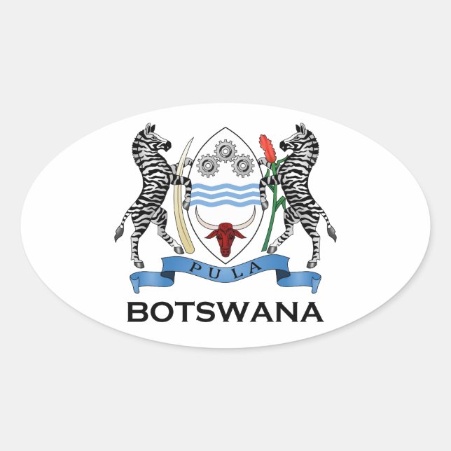 Sticker Ovale BOTSWANA - drapeau/emblème/blason/symbole (Devant)