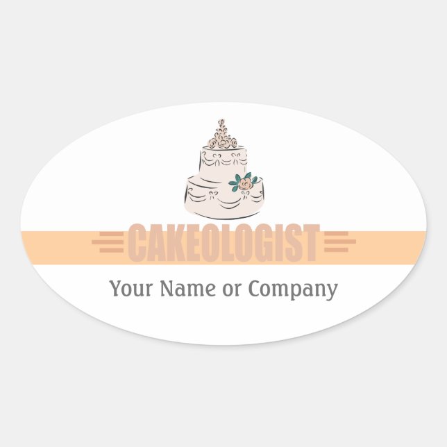 Sticker Ovale Boulanger humoristique (Devant)