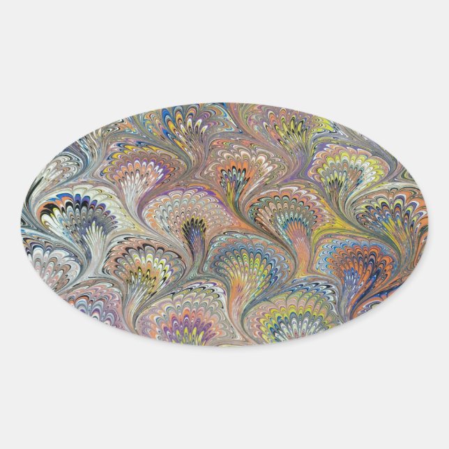 Sticker Ovale Bouquet Peacock (Devant)