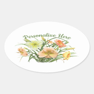 Sticker Ovale Bouquet quotidien personnalisé