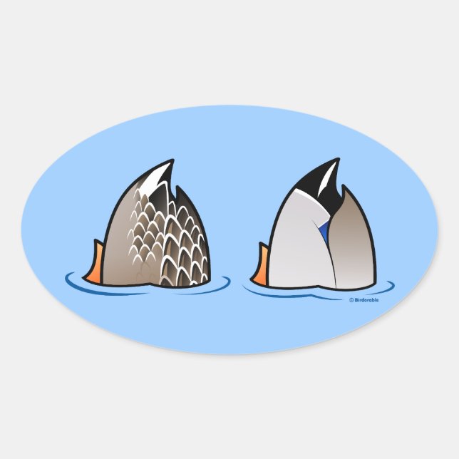 Sticker Ovale Boutons de canard (Devant)