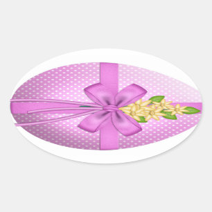 Sticker Ovale Bow de Pâques
