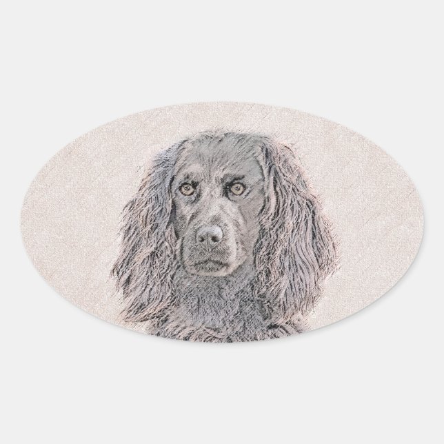 Sticker Ovale Boykin Peinture Espagnole - Cute Original Chien Ar (Devant)