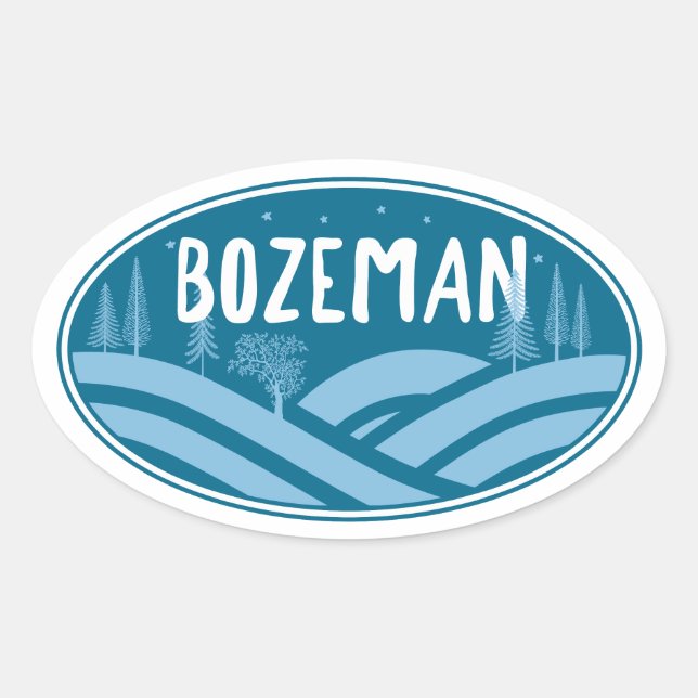 Sticker Ovale Bozeman Montana Plein Air (Devant)