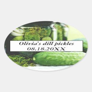 Sticker Ovale Brochettes Mason Concombres Concombres Maison