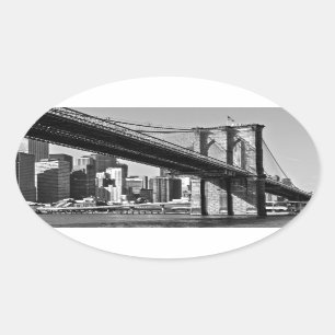 Sticker Ovale Brooklyn Bridge New York City