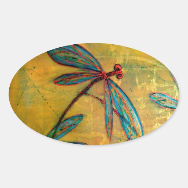 Sticker Ovale Brouillard de libellule (Devant)