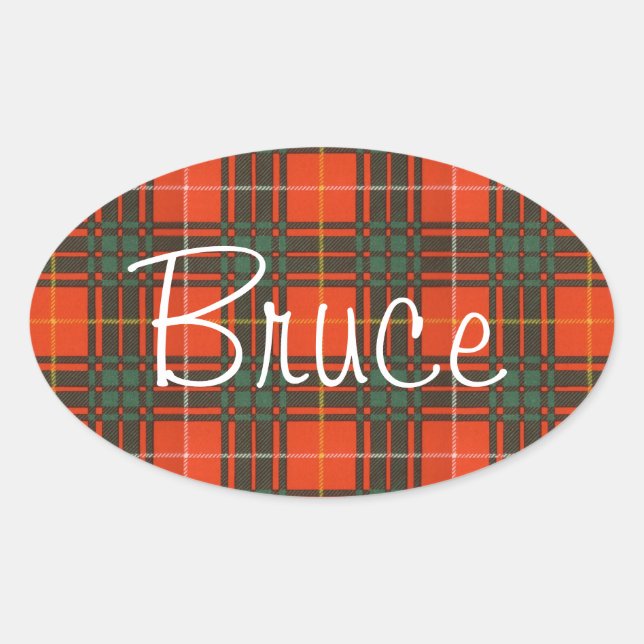 Sticker Ovale Bruce Scottish Tartan (Devant)