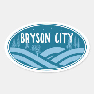 Sticker Ovale Bryson City Caroline du Nord Extérieur