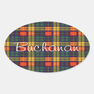 Sticker Ovale Buchanan Famille clan Plaid Scottish kilt tartan