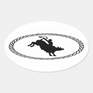 Sticker Ovale Bull Riding Style Euro