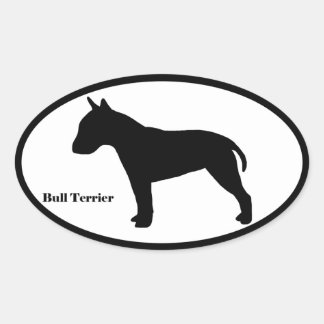 Sticker Ovale Bull Terrier SIlhouette
