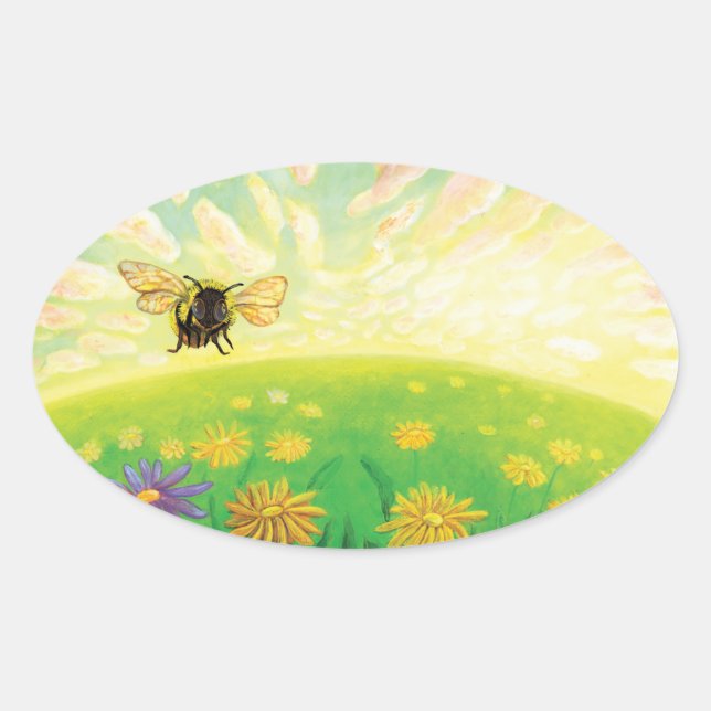 Sticker Ovale Bumblebee sur l'Horizon (Devant)