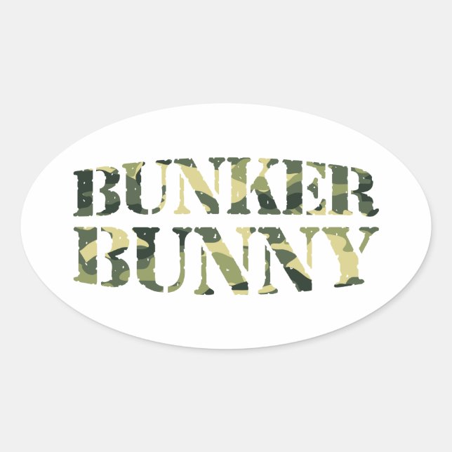 STICKER OVALE BUNKER BUNNY CAMO / CAMOUFLAGE (Devant)