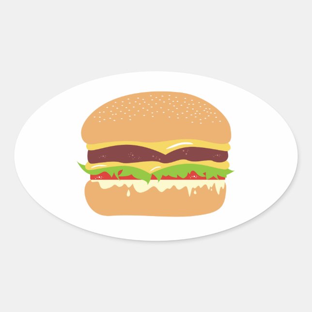 Sticker Ovale burger (Devant)