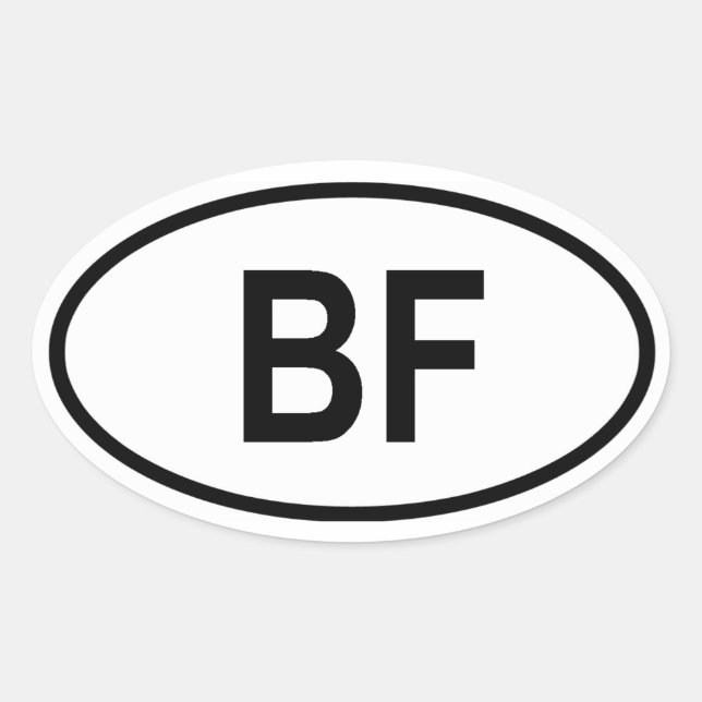 Sticker Ovale Burkina Faso "BF" (Devant)