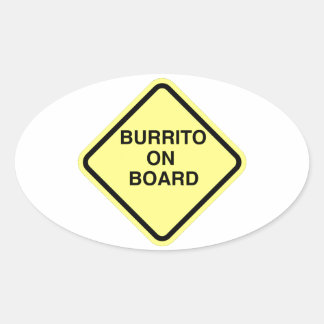 Sticker Ovale Burrito À Bord