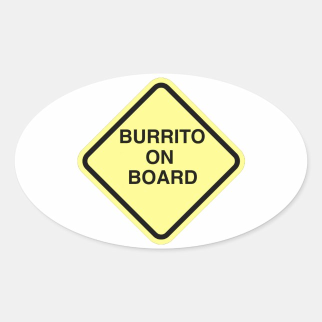 Sticker Ovale Burrito À Bord (Devant)