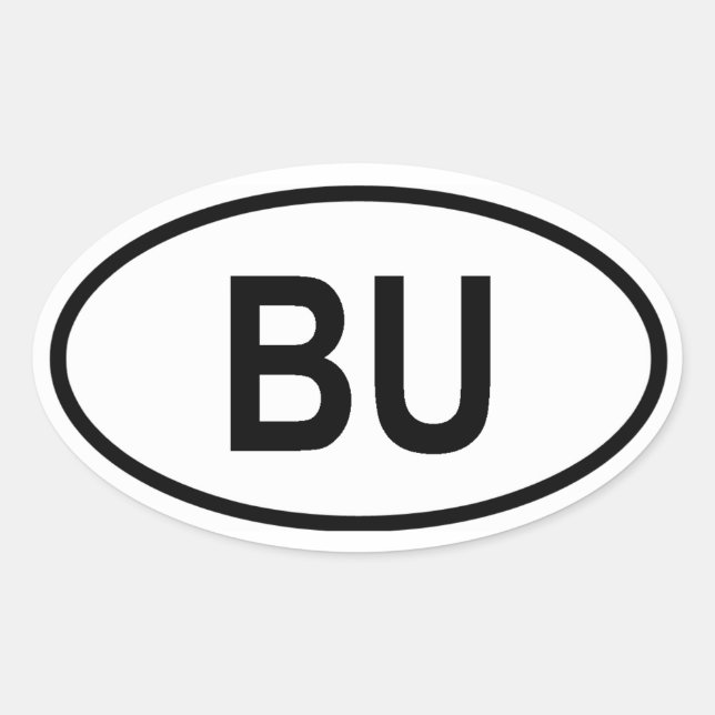 Sticker Ovale Burundi "BU" (Devant)