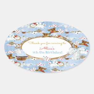 Sticker Ovale Cadeau de faveur Alice au pays des merveilles Merc