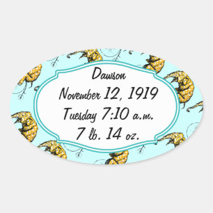 Sticker Ovale Cadeaux Circus Elephant