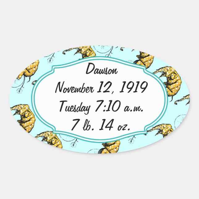 Sticker Ovale Cadeaux Circus Elephant (Devant)