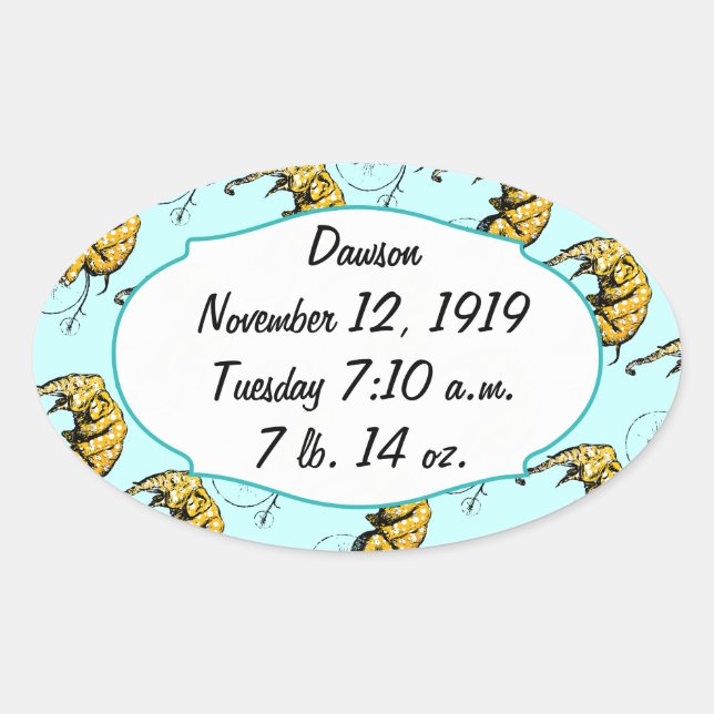 Sticker Ovale Cadeaux Circus Elephant (Devant)