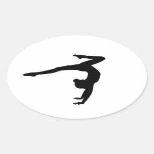 Sticker Ovale Cadeaux d'appui renversé de mâle de gymnaste