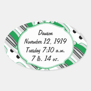 Sticker Ovale Cadeaux de Baby shower de voiture Sweet Green Retr