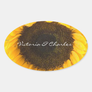 Sticker Ovale Cadeaux de tournesol
