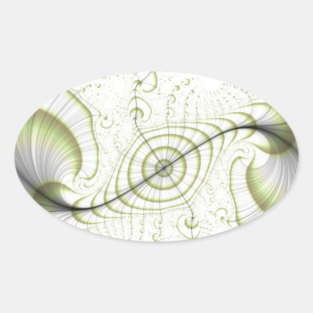 Sticker Ovale Cadeaux design minimaliste blanc accessoires (Devant)