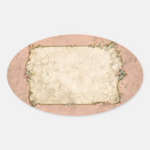 Sticker Ovale Cadre Vintage rose
