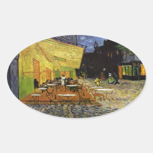 Sticker Ovale Café nocturne de Van Gogh