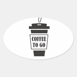 Sticker Ovale café pour aller
