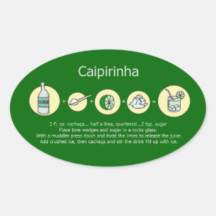 Sticker Ovale caipirinha, boisson brésilienne