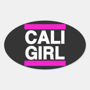 Sticker Ovale Cali Girl Rose