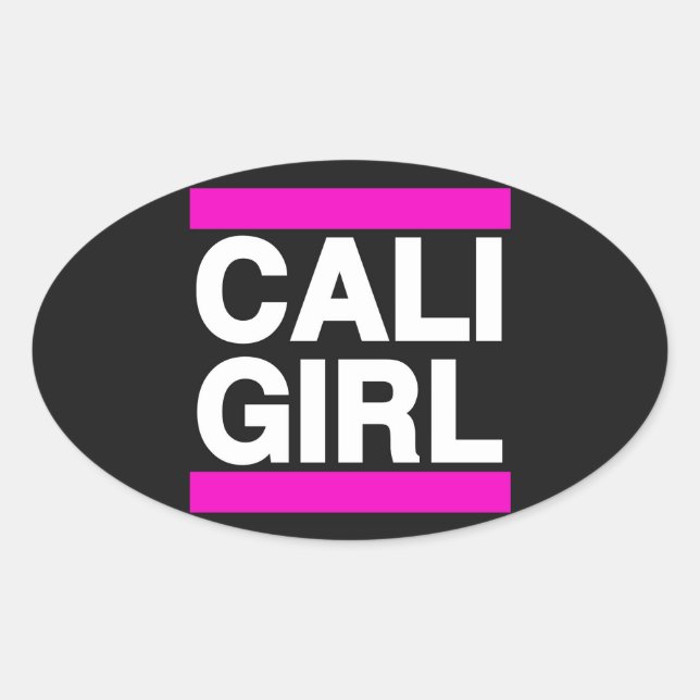 Sticker Ovale Cali Girl Rose (Devant)