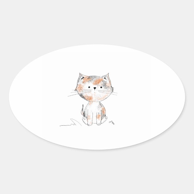Sticker ovale Calico Kitten joueur (Devant)