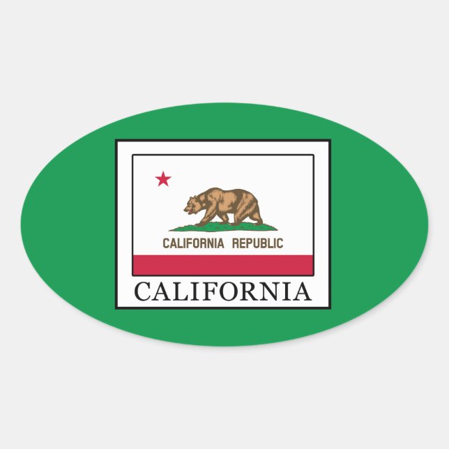 Sticker Ovale Californie (Devant)