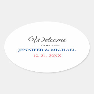 Sticker Ovale Calligraphie Elégant Mariage de bienvenue noir et