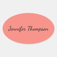 Calligraphie Élégant Rose Corail Simple Nom