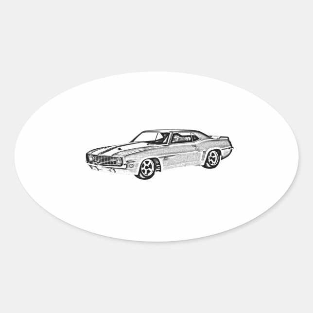 Sticker Ovale Camaro Z28 1969 (Devant)
