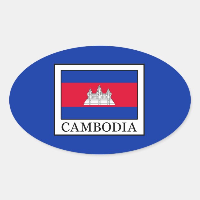Sticker Ovale Cambodge (Devant)