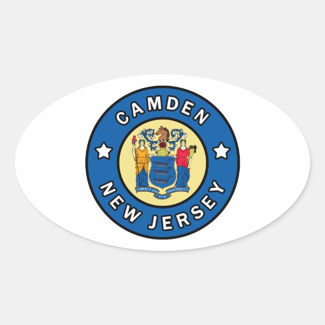 Sticker Ovale Camden New Jersey (Devant)