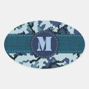 Sticker Ovale Camouflage de la marine